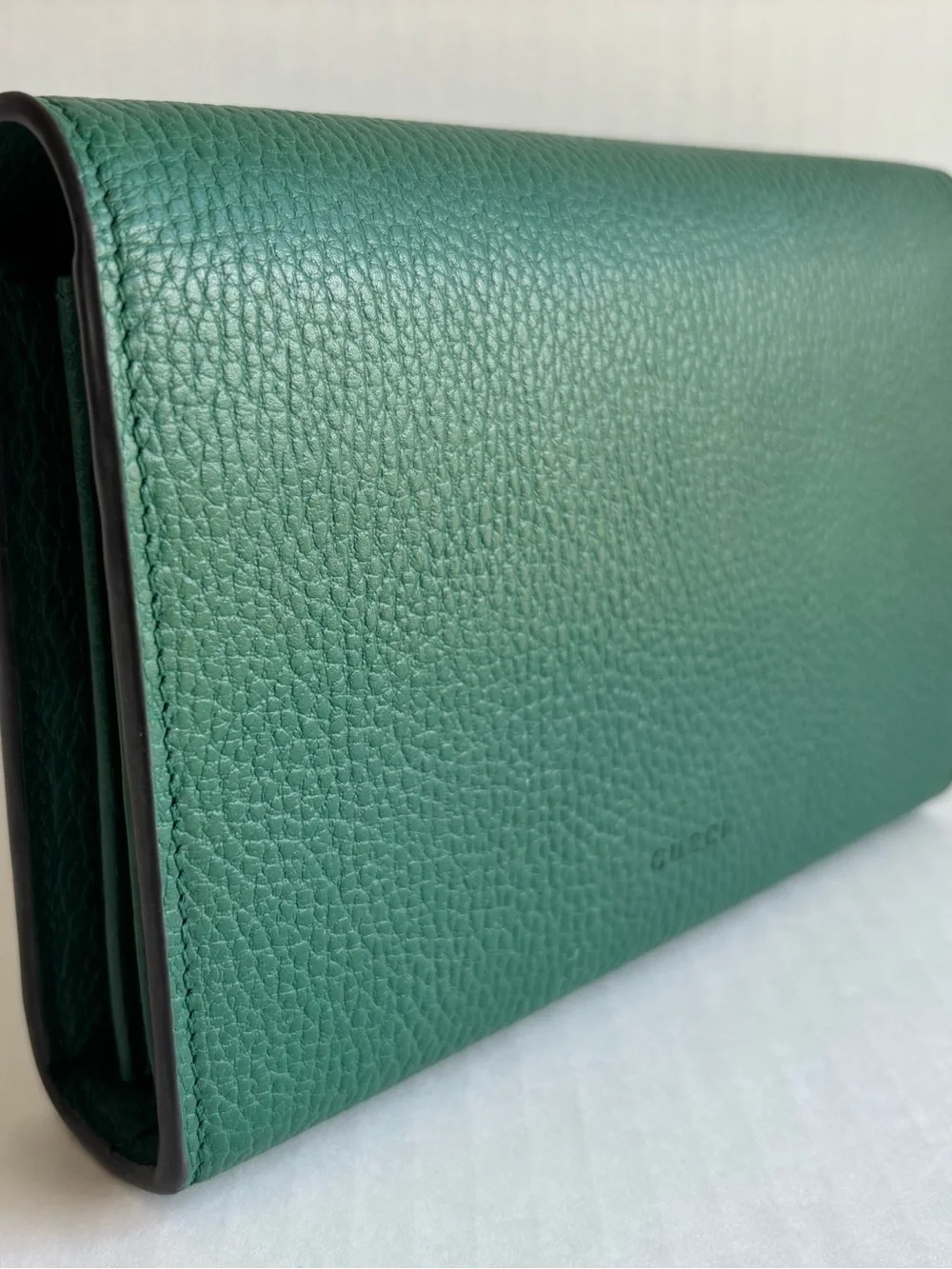 Gucci Dionysus Wallet on Chain Emerald Green Pebbled Leather Crystals Authentic - Picture 6 of 11